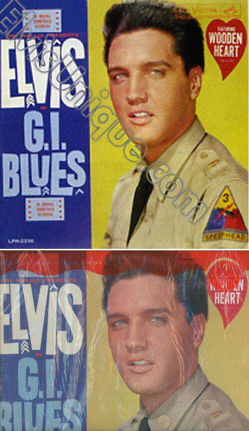 Elvis Presley Rare G.I. Blues Mono Heart Sticker LP