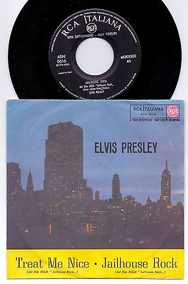 ELVIS PRESLEY - TREAT ME NICE / JAILHOUSE ROCK  - RARE PS - 7" ITALY 1957