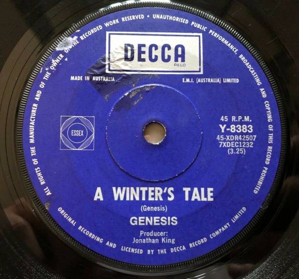 GENESIS A winter's tale / One eyed hound 7' Australian stock copy 7'single Decca
