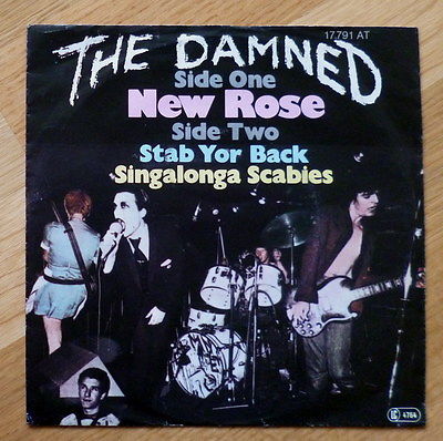DAMNED 7” New Rose 1977 first GERMAN PRESS '17 791 AT' punk CLASH, 999, PISTOLS