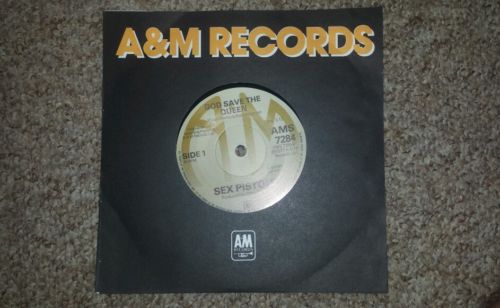 Sex pistols a&m god save the queen punk damned clash ex rare