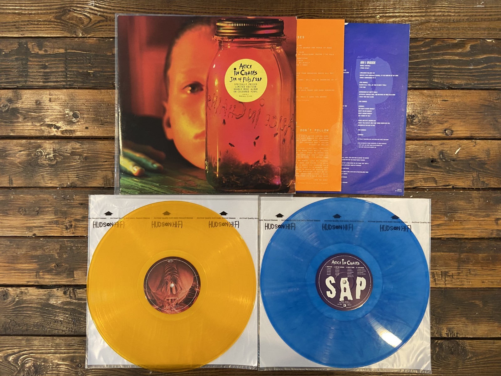 ALICE IN CHAINS Jar of Flies / Sap on ORANGE AND BLUE Vinyl LP record Euro 1994