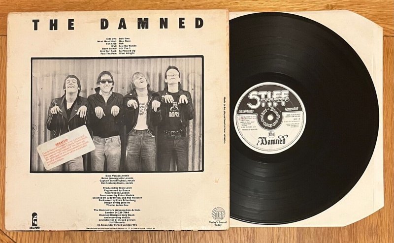 The Damned 1st LP Orig Hot Rods Mispress Photo  Sticker Punk Sex Pistols Clash