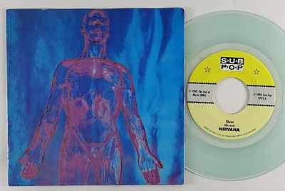 Nirvana  Sliver  Punk Rock Grunge Mfg  Erika 45 Sub Pop Clear Blue Vinyl HEAR