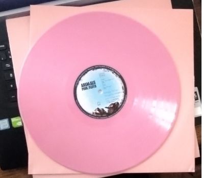 LP Pink Floyd Animals Vinyl Pink Wax Promo Rose Hype Sticker Concerts Paris RARE