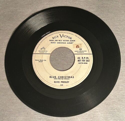 Elvis Presley    7    45rpm   Blue Christmas   RCA Victor White Label Promo A1/A1