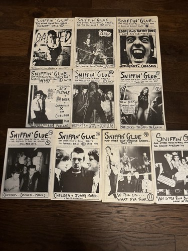 Sniffin Glue Punk Fanzine Vol 3 to 12 Originals Sex Pistols, Clash, Damned etc
