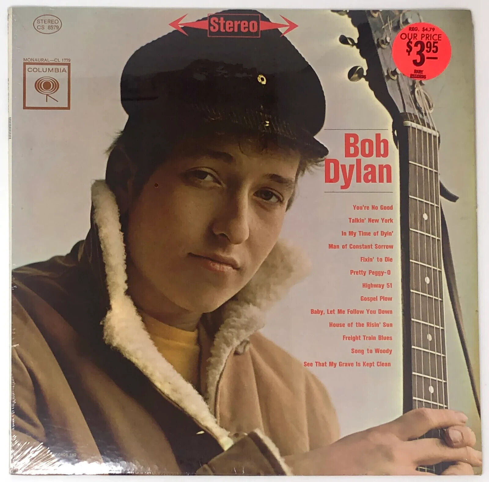 BOB DYLAN - 1962 UNPLAYED STEREO  DEBUT LP / MINT 6-EYE 1st PRESS, Full Shrink