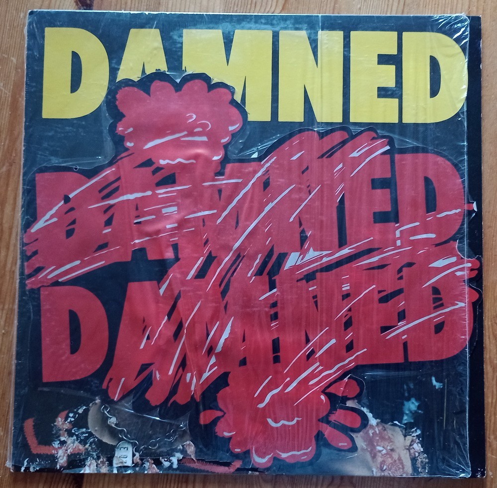 Damned Damned Damned - UK 1st  Hot Rods  mis-press   sticker NM vinyl Stiff 1977